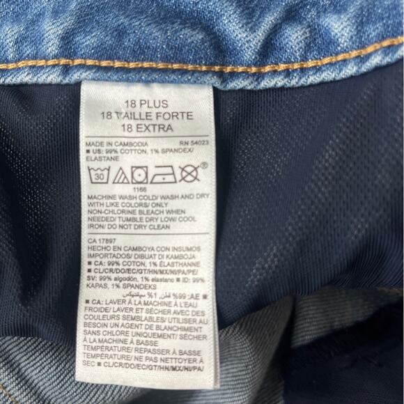 Old Navy Y2K Button Fly Denim Mini Skirt Sz 18 Raw Hem Festival Western Indie - Picture 8 of 9